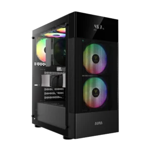 GAMDIAS AURA GC5 3 FANS ARGB DIGITAL DISPLAY BLACK