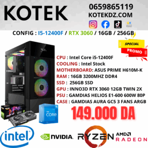 KOTEK PC I5-12/RTX 3060/16GB/256GB