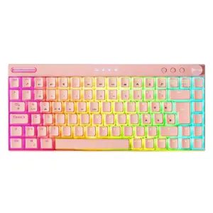 Clavier Mécanique Sans Fil Mars Gaming MKCLOUD Rose