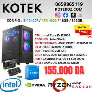 KOTEK PC I5-12400F / RTX 4060 8GB / 16GB / 512GB