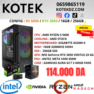 KOTEK PC RYZEN 5 5600 / RTX 3050 6GB / 16GB / 256GB