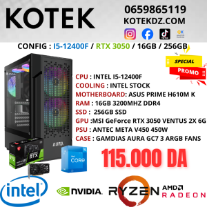 KOTEK PC I5-12400F / RTX 3050 6GB / 16GB / 256GB