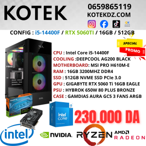 KOTEK PC i5-14400F / RTX 5060TI 16GB / 16GB / 512GB NVME