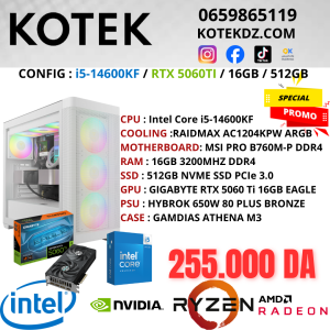 KOTEK PC i5-14600KF / RTX 5060Ti 16GB / 16GB RAM / 512GB NVME