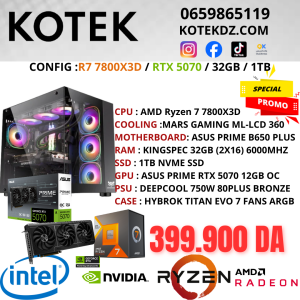 KOTEK PC RYZEN 7 7800X3D / RTX 5070 12GB / 32GB RAM DDR5 / 1TB NVME