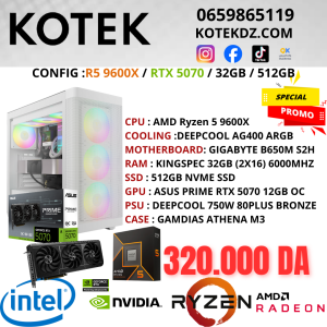 KOTEK PC RYZEN 5 9600X / RTX 5070 12GB / 32GB DDR5 / 512GB NVME