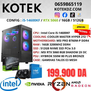 KOTEK PC i5-14600KF / RTX 5060 8GB / 16GB RAM / 512GB NVME