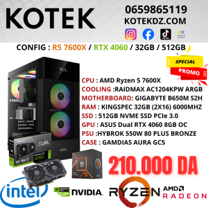 KOTEK PC RYZEN 5 7600X / RTX 4060 8GB / 32GB DDR5 / 512GB NVME
