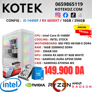 KOTEK PC I5-14400F / RX 6650XT 8GB / 16GB / 256GB