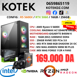 KOTEK PC RYZEN 5 5600X / RTX 5060 8GB / 16GB RAM / 256GB NVME