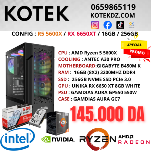 KOTEK PC RYZEN 5 5600X / RX 6650XT 8GB / 16GB RAM / 256GB NVME