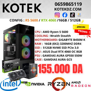 KOTEK PC RYZEN 5 5600 / RTX 4060 8GB / 16GB RAM / 512GB NVME